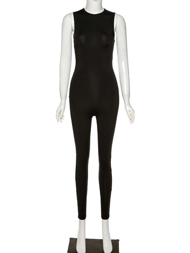 Levoire | Salopette - Une Combinaison Bodycon Unique Et Très Élégante Noir - sans manches ( ÉPUISÉ )