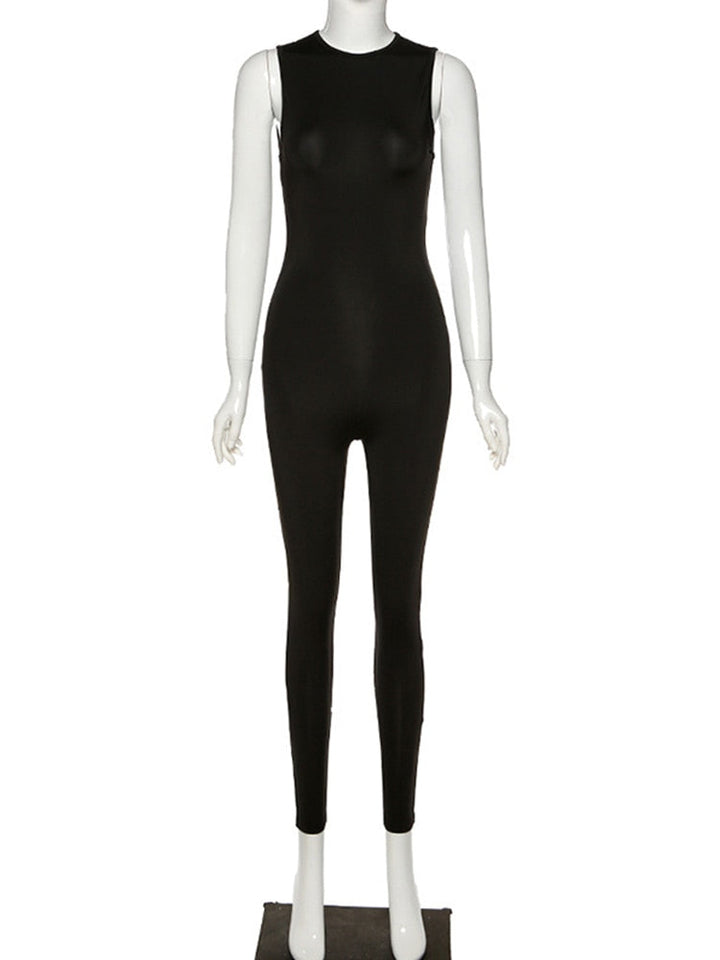 Levoire | Salopette - Une Combinaison Bodycon Unique Et Très Élégante Noir - sans manches ( ÉPUISÉ )