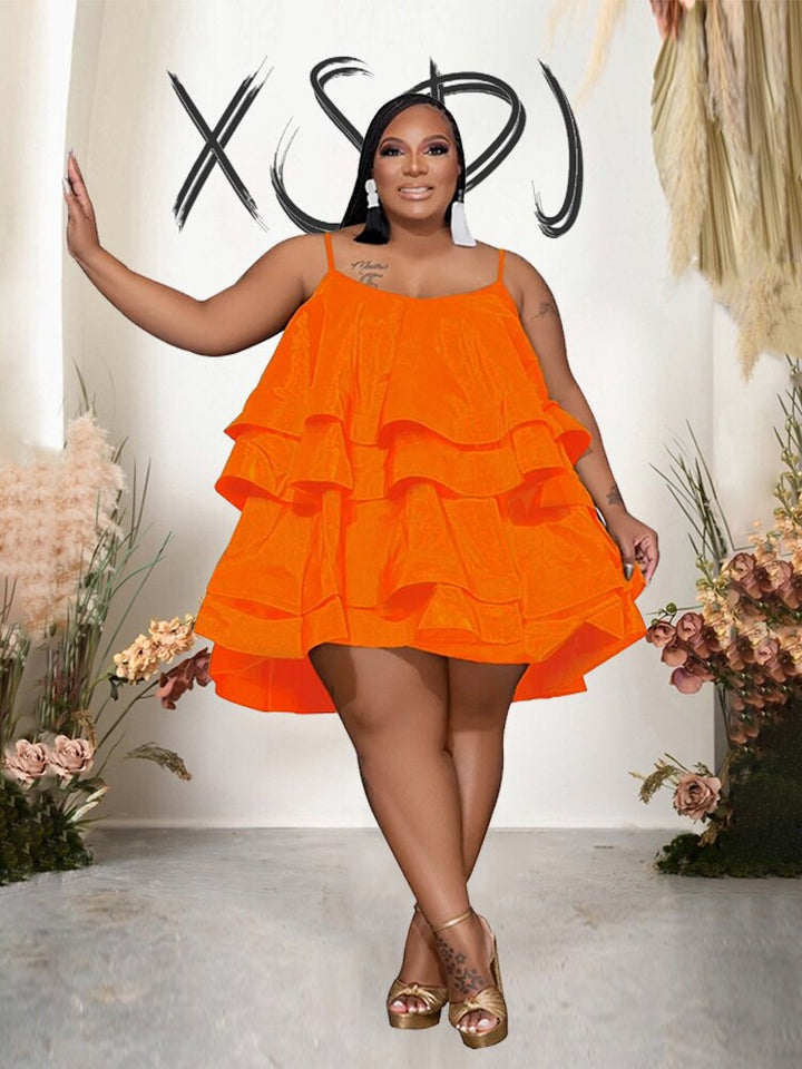 Levoire | Satin Créé Ridé Robe Mini Grande Taille