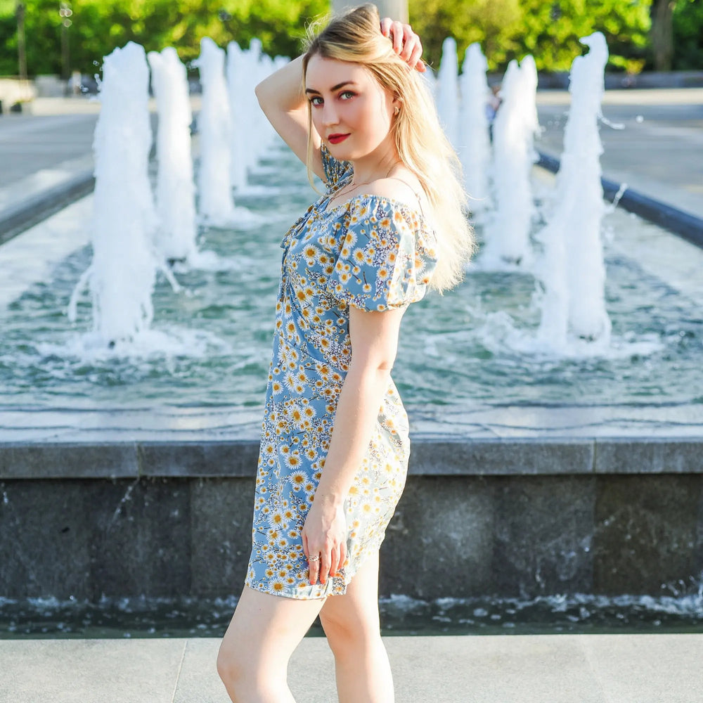 Levoire | Robe Mini Moderne À Manches Courtes Avec Imprimé Floral Pour L'Été