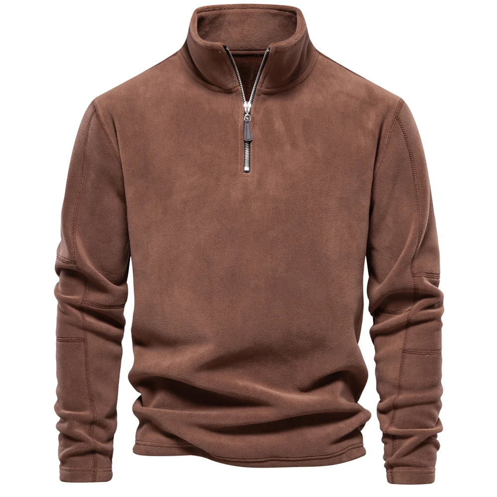 Levoire | Pull À Col Zip En Laine À Manches Longues Braun