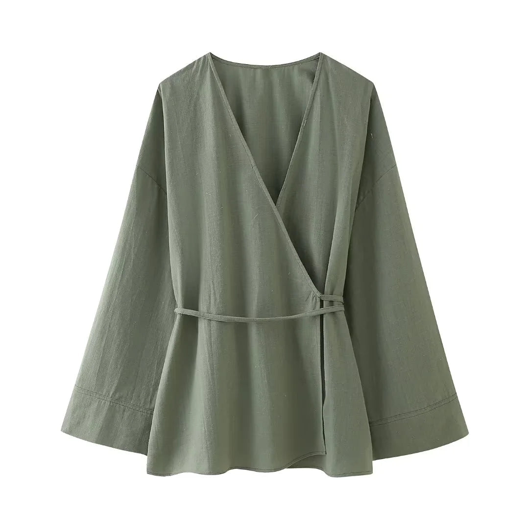 Levoire | Blouse Élégante À Manches Longues Olive