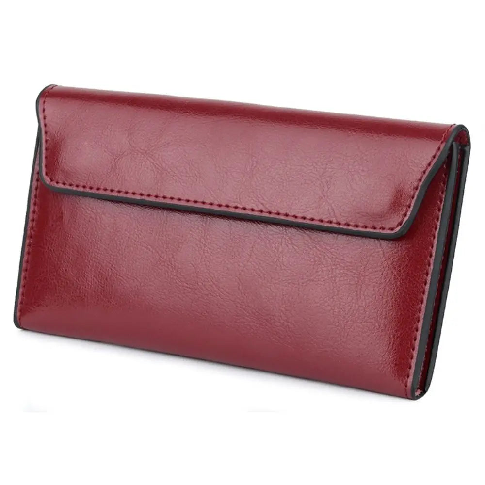 Levoire | Portefeuille long pour femmes en simili cuir de haute qualité Rot