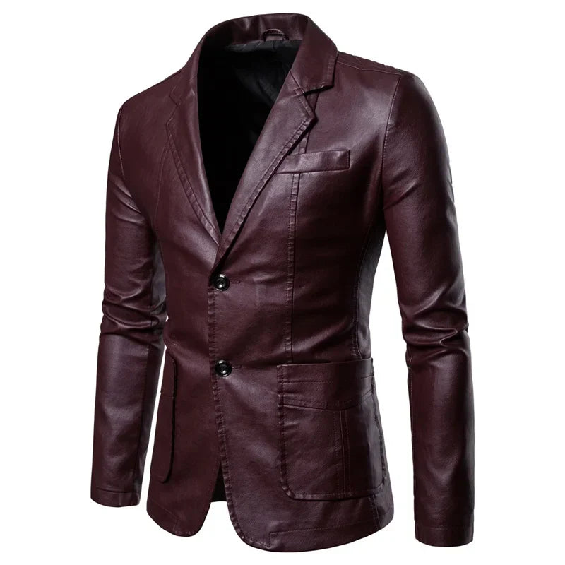 Levoire | Veste Mi-Longue Décontractée Pour Hommes Avec Col Rouge vin