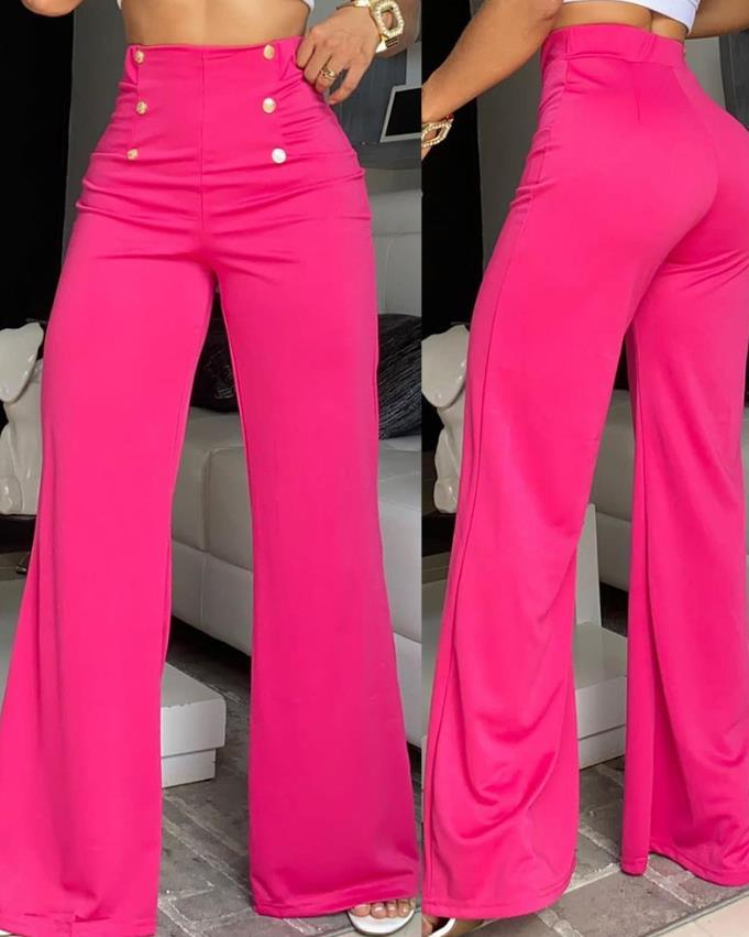 Levoire | Pantalon Évasé Couleur D'Été, Taille Haute & Pattes Larges