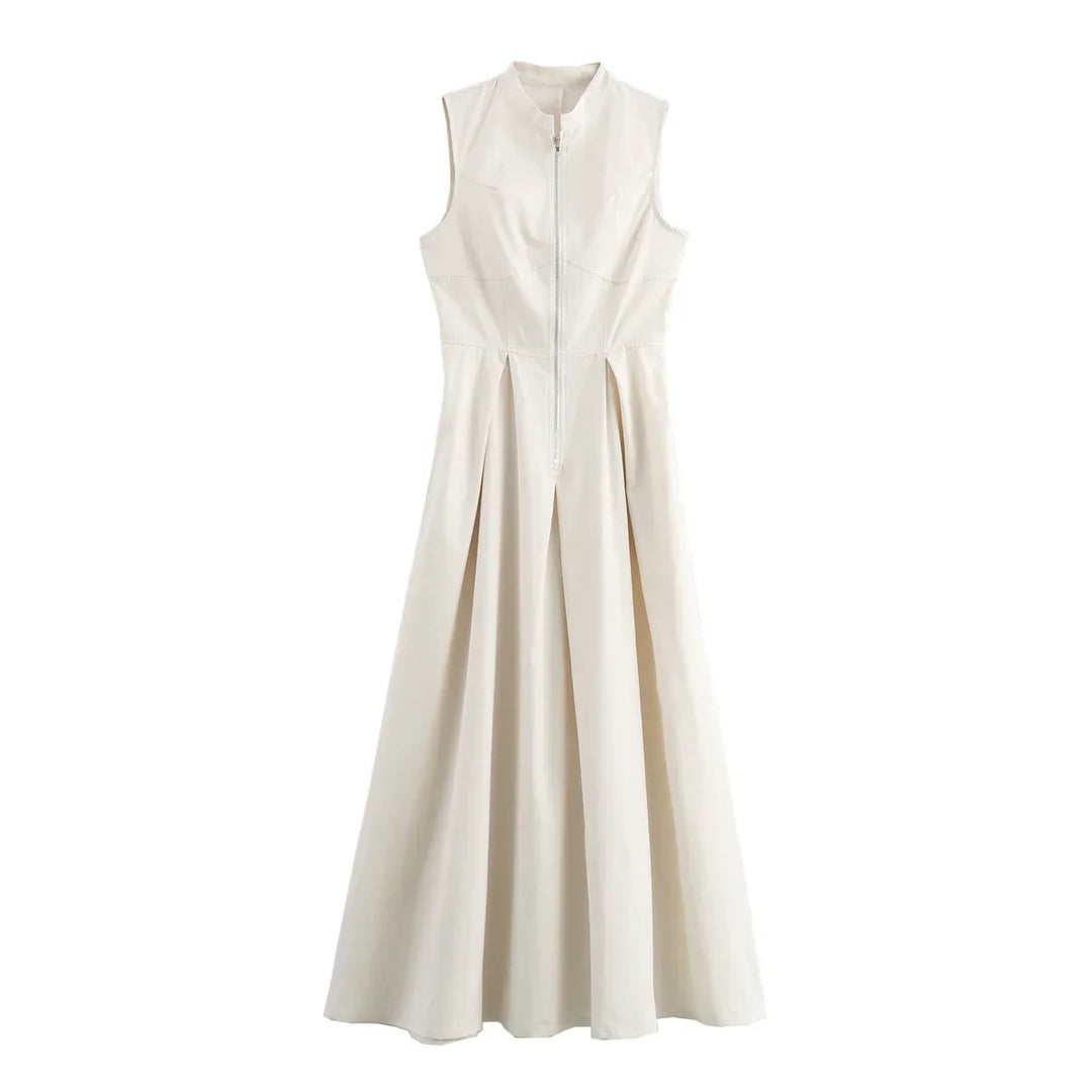 Levoire | Robe Longue Élégante Plissée Sans Manches