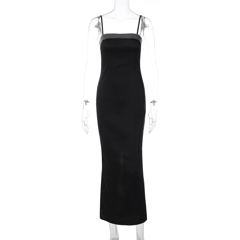 Levoire | Robe Longue À Bretelles Spaghetti Bling Stripe