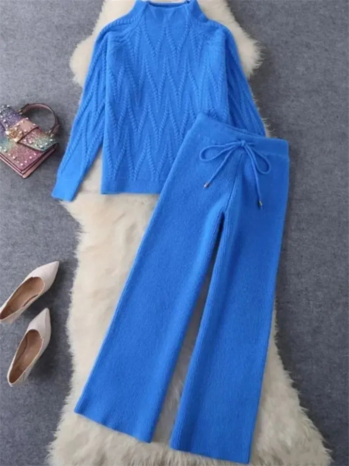 Levoire | Ensemble de tricot pour femmes Bleu Une taille