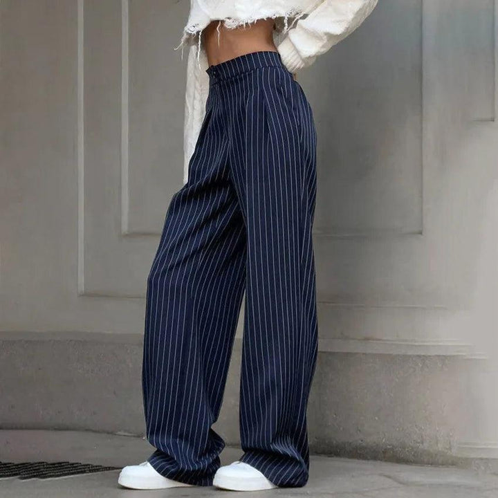 Levoire | Pantalon Rayé Femme Taille Haute