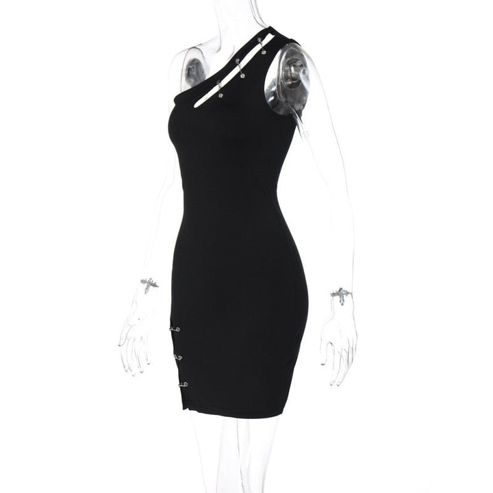 Levoire | Une Épaule Mini Robe Sans Manches