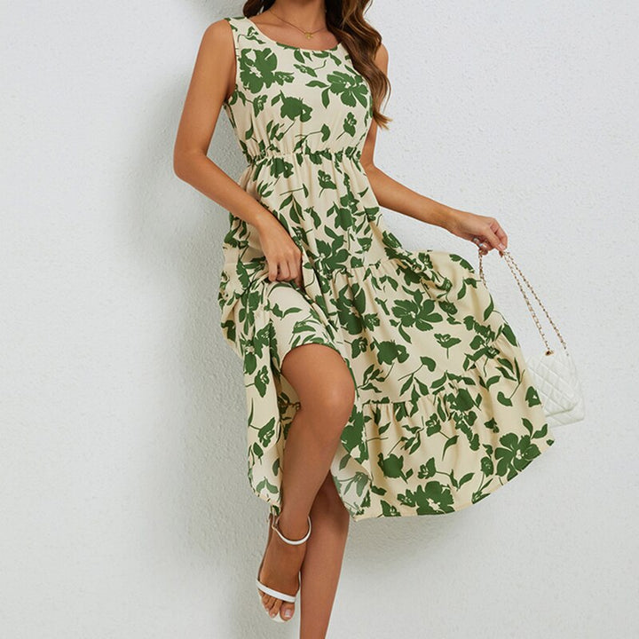 Levoire | Robe Midi À Fleurs Coupe Elegante Femmes