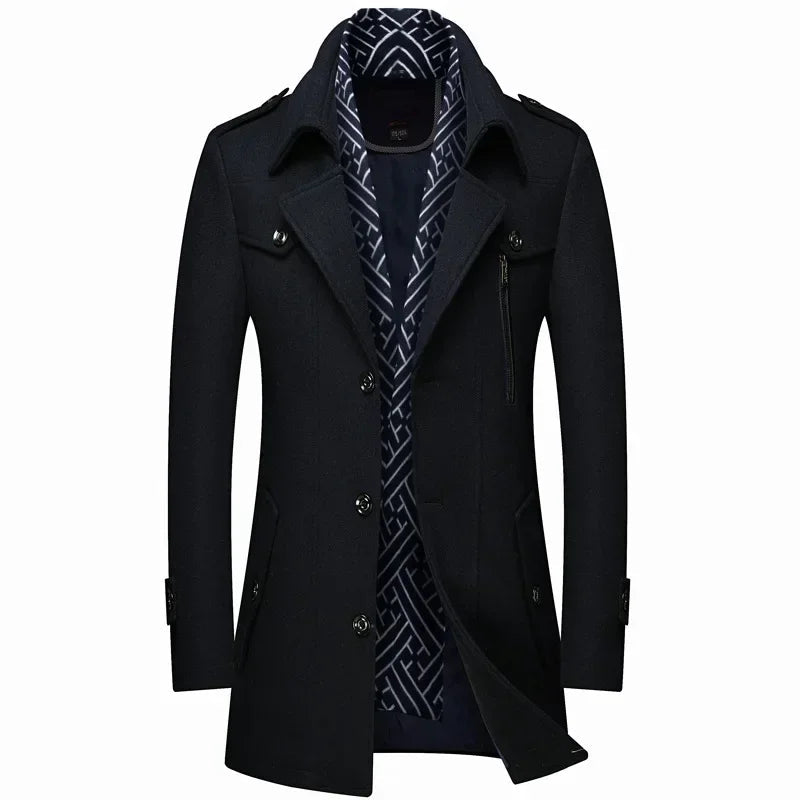Levoire | Long Wool Coat With Buttons Noir