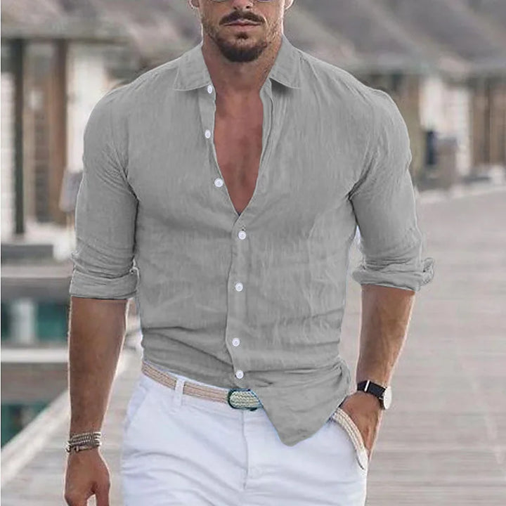 Levoire | Chemise En Lin Pour Hommes Respirant Style Decontracte