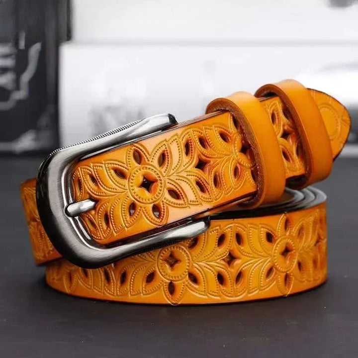 Levoire | Ceinture en cuir pour femmes Orange 115cm