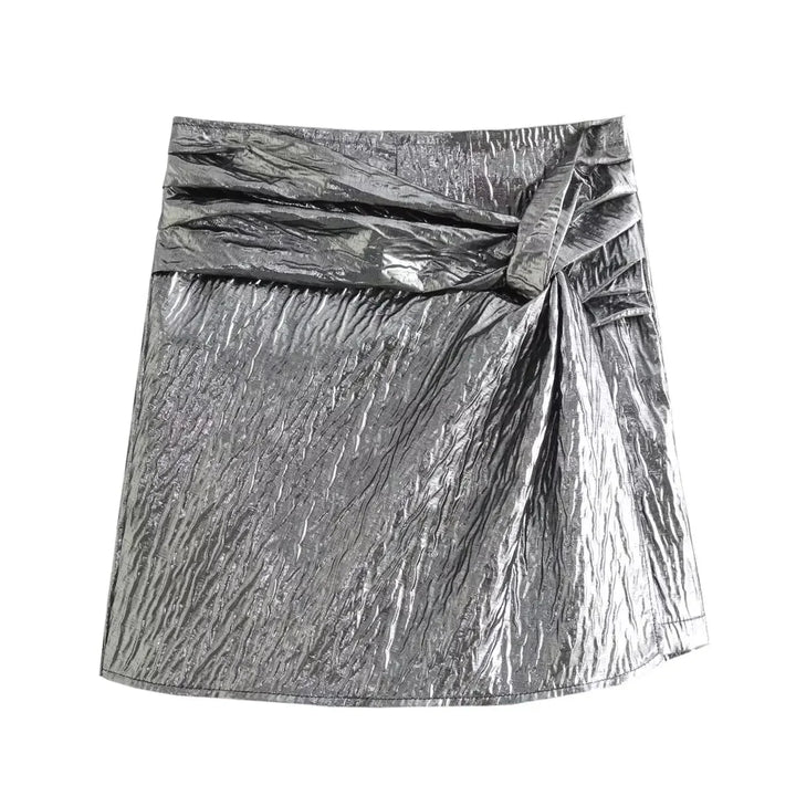 Levoire | Jupette Mini Stylée Avec Un Look Accrocheur Argent