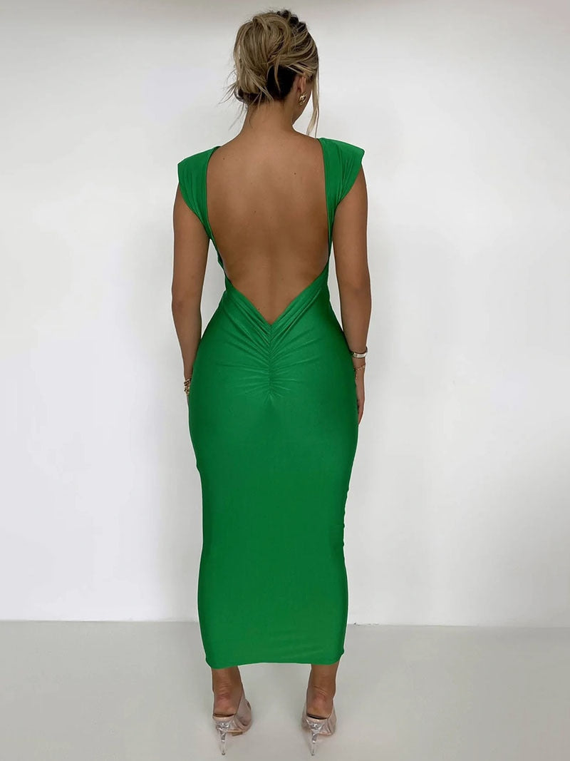Levoire | Robe Maxi À Col Rond Avec Manches