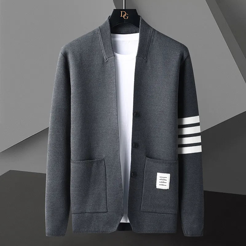 Levoire | Pull-over Ajusté à Manches Longues avec Poches gris foncé