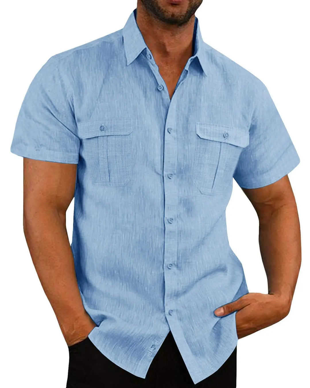Levoire | Chemise Pour Homme Tendance, Décontractée Et Confortable Bleu