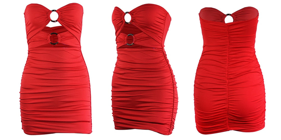 Levoire | Robe Mini À Taille Tube Creux Ruchée