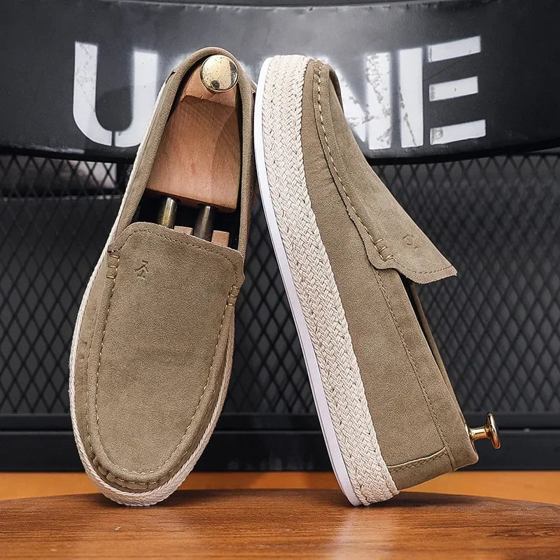 Levoire | Loafers En Toile En Suède Velours À Enfiler