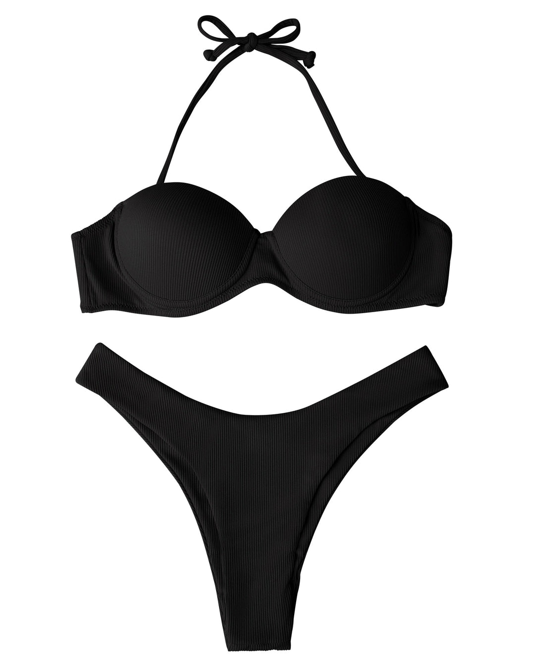 Levoire | Deux Pièces Maillot De Bain Avec Des Jambes Hautes Noir