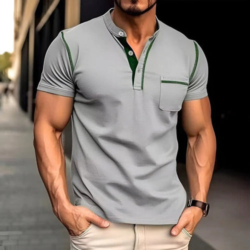 Levoire | T-Shirt Décontracté À Col En V Avec Poche Poitrine