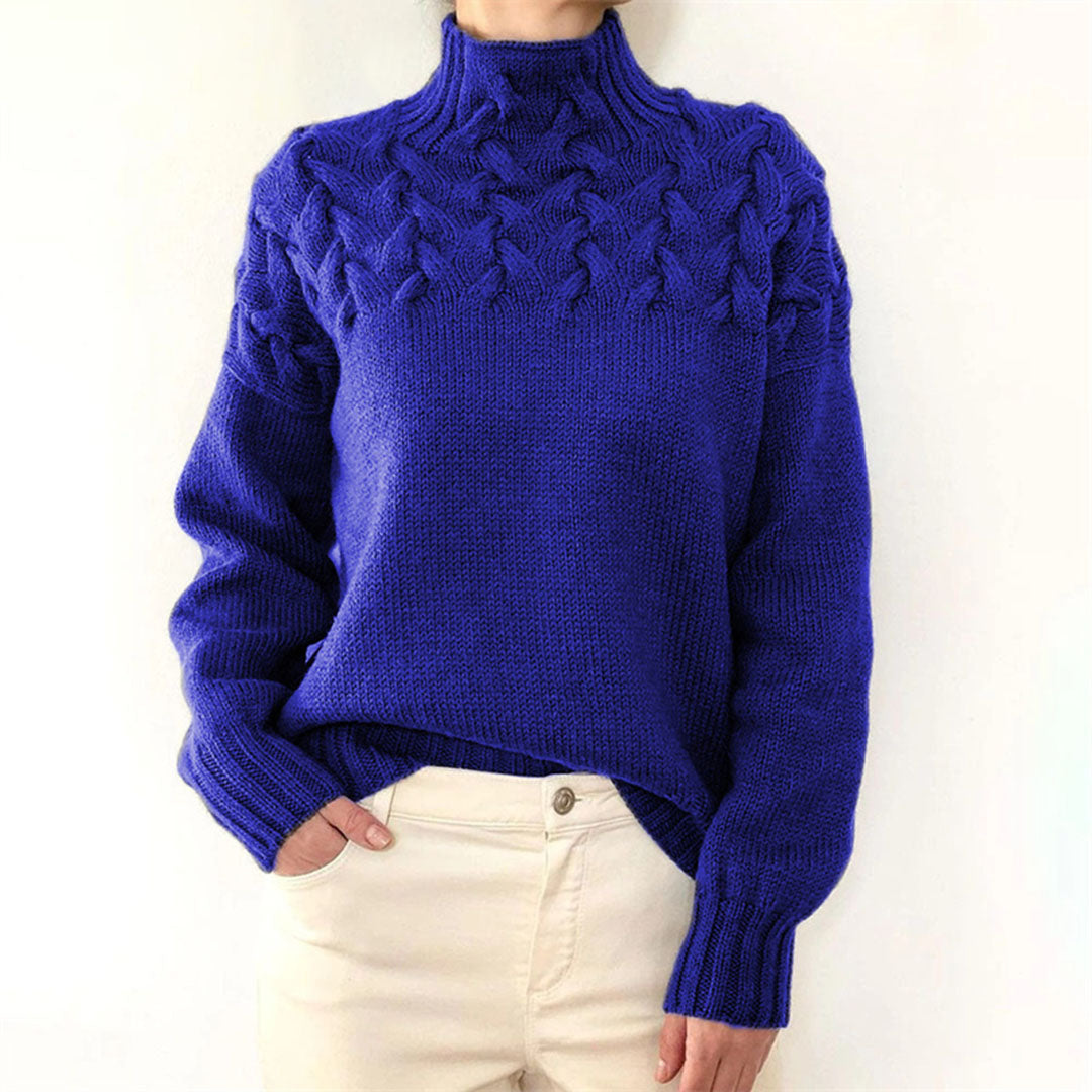 Levoire | Pull À Col Roulé En Tricot Pour Femmes Bleu