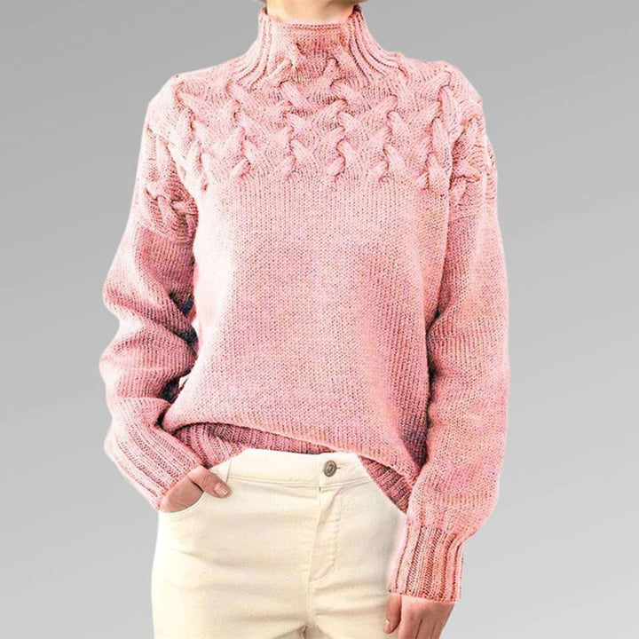 Levoire | Pull À Col Roulé Tricoté Pour Femmes Rosa