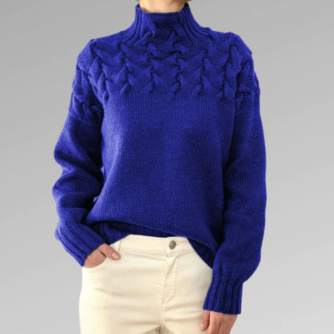 Levoire | Pull À Col Roulé Tricoté Pour Femmes Bleu