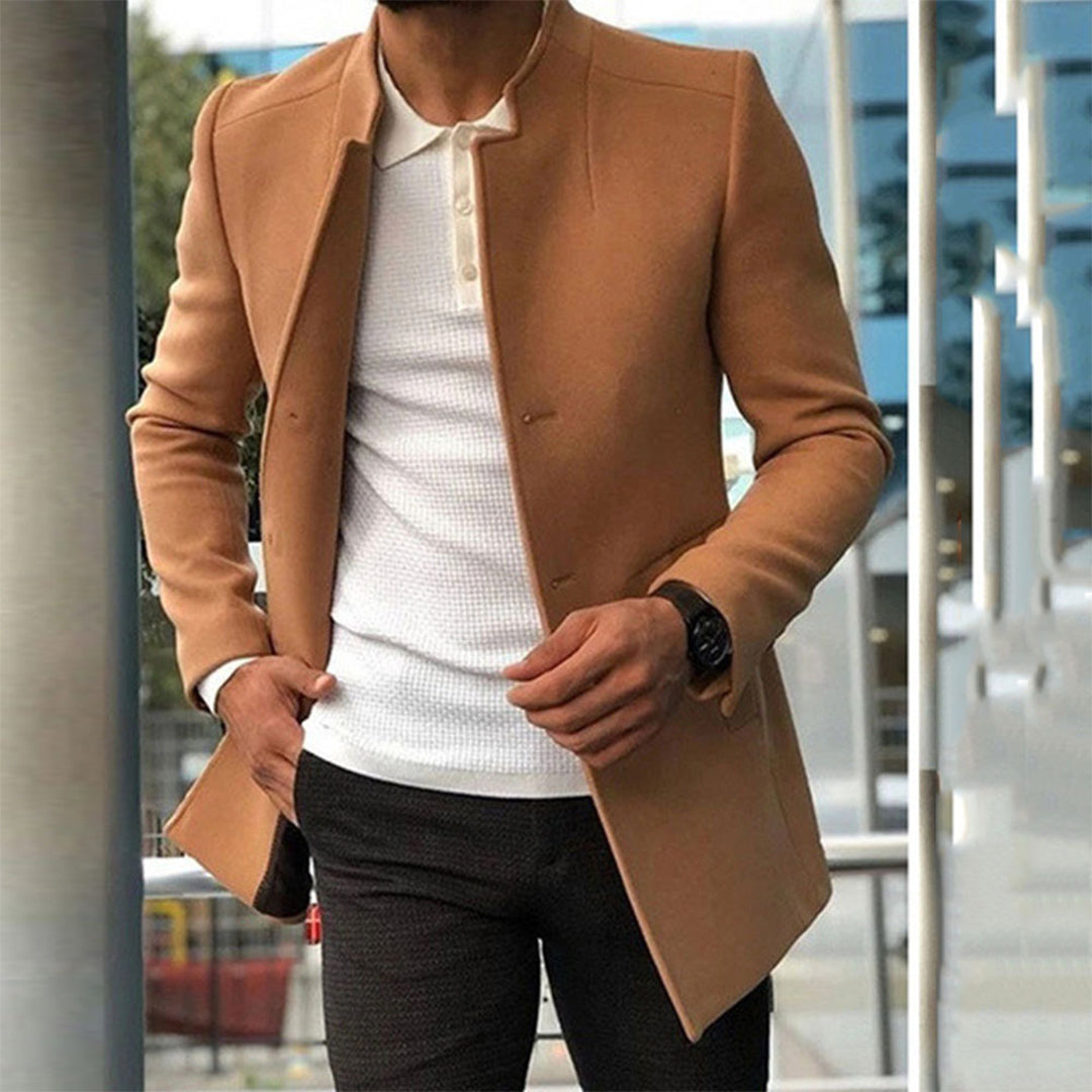 Levoire | Veste Mélange Laine Élégante Khaki
