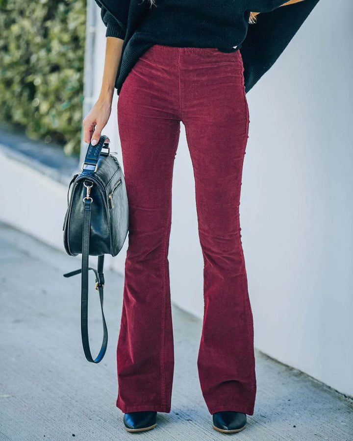 Levoire | Pantalon Large À Taille Haute Pour Femmes Bordeaux