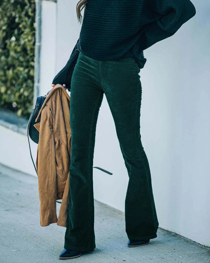 Levoire | Pantalon taille haute schlag Vert foncé