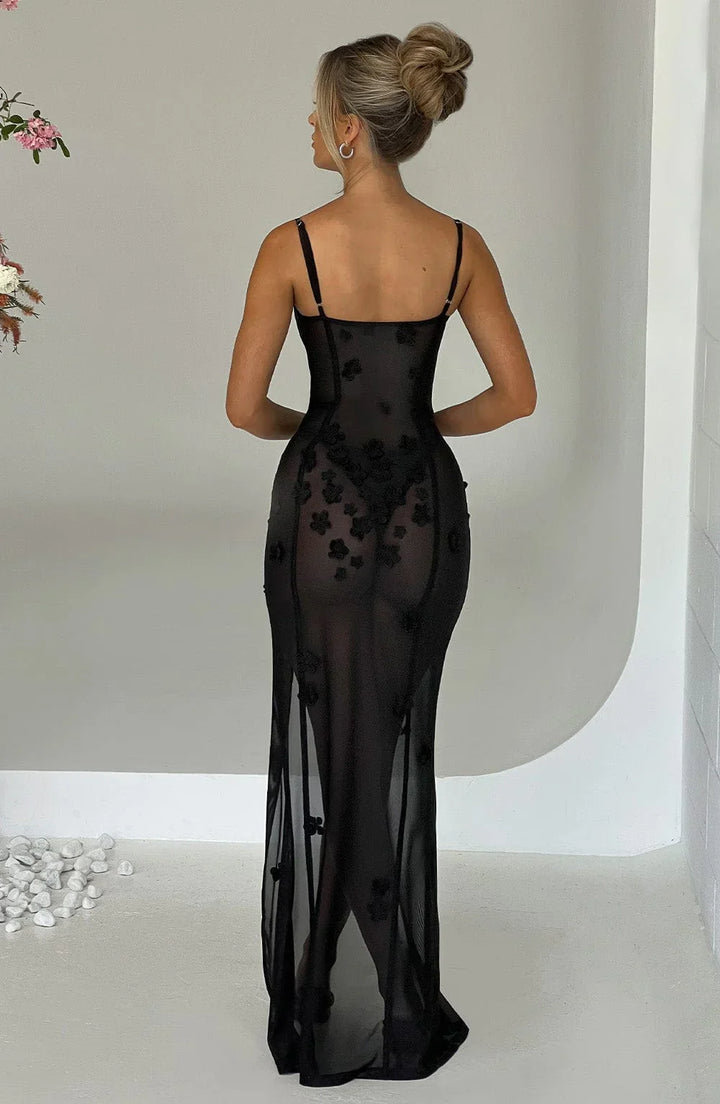 Levoire | Robe De Soirée En Mesh À Fente Haute