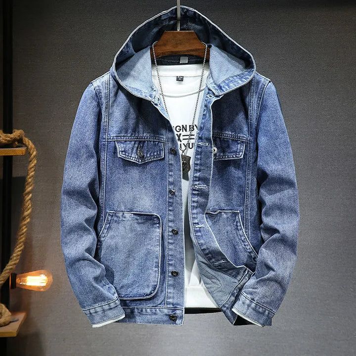 Levoire | Veste En Jean Avec Capuche Au Style Vintage Bleu clair