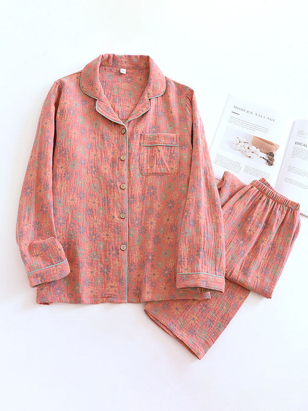 Levoire | Ensembles De Pyjama Léger Avec Manches Longues Et Motif Floral Rose clair