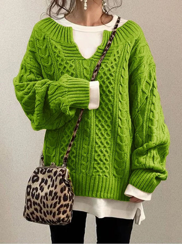 Levoire | Pull En Tricot Confortable Grande Taille Avec Design Élégant Vert