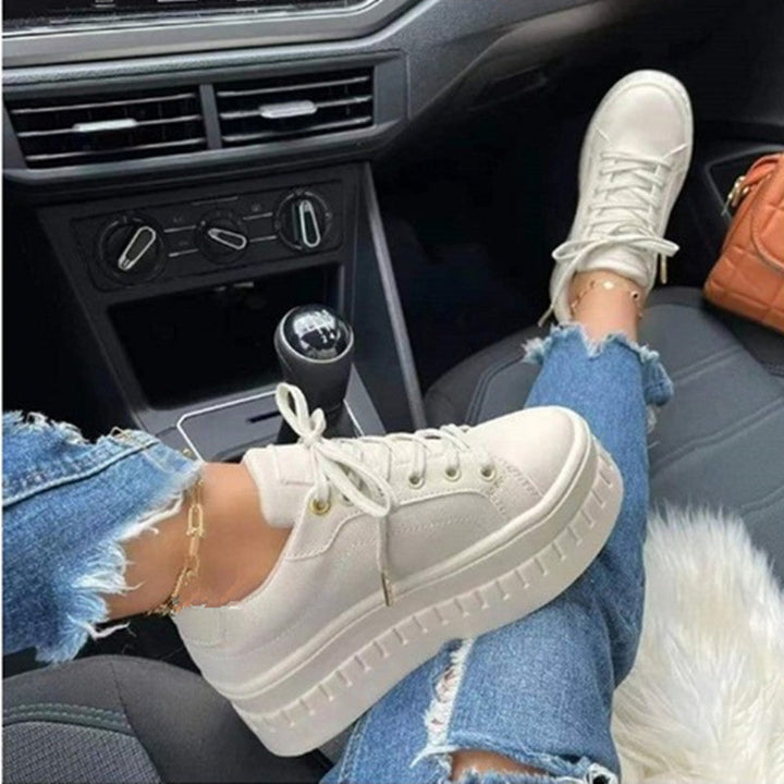 Levoire | Baskets De Luxe Avec Semelle Ergonomique Haute Pour Femmes Beige