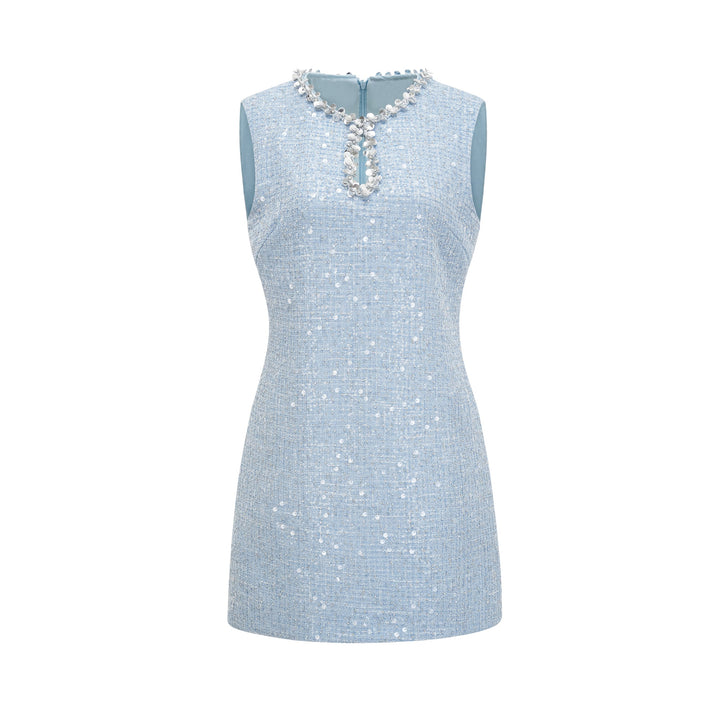 Levoire | Robe Mini En Tweed Pailleté Bleu