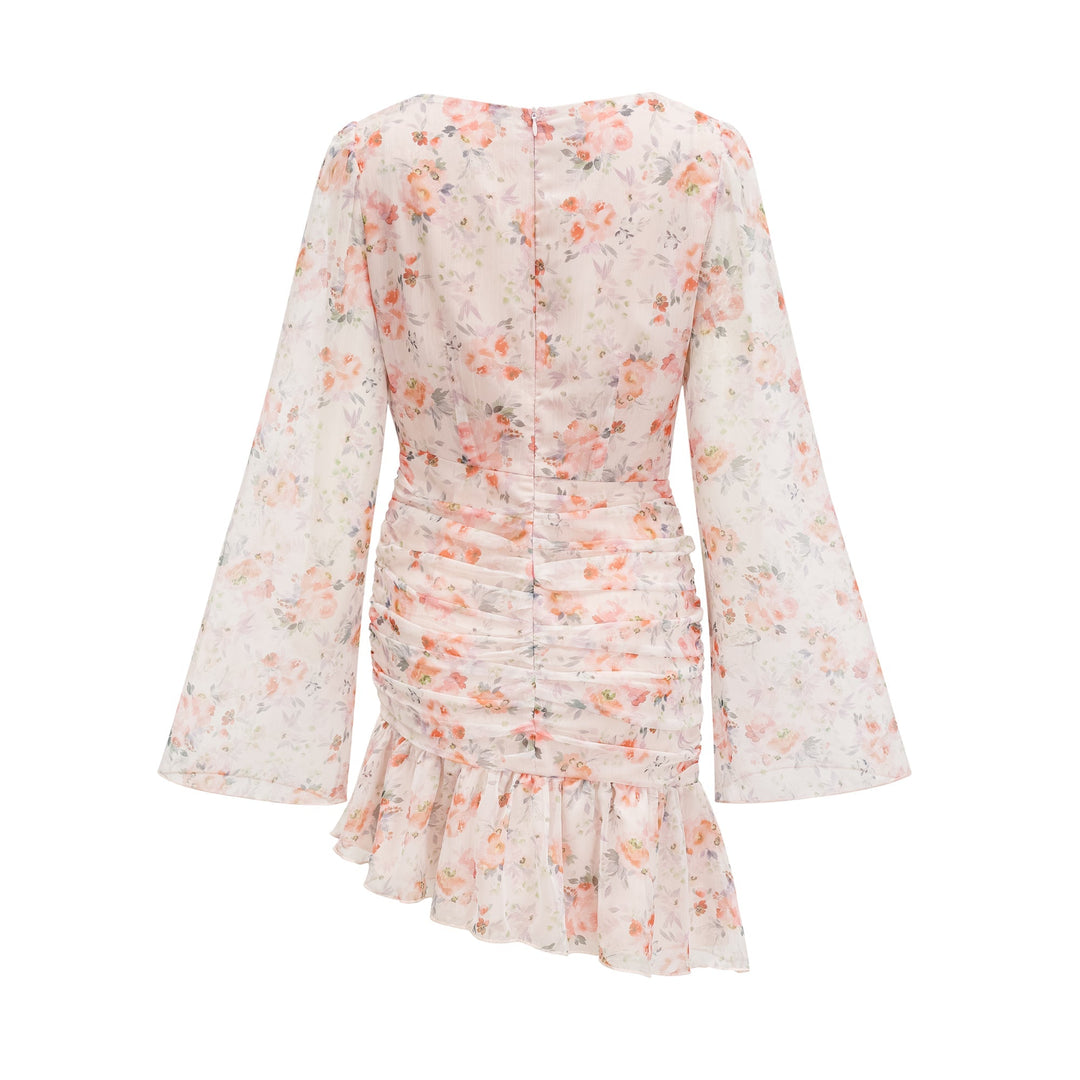 Levoire | Imprimé Floral Robe Mini À Manches Longues