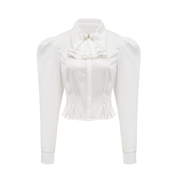 Levoire | Blanc Blouse À Encolure Froncée Blanc