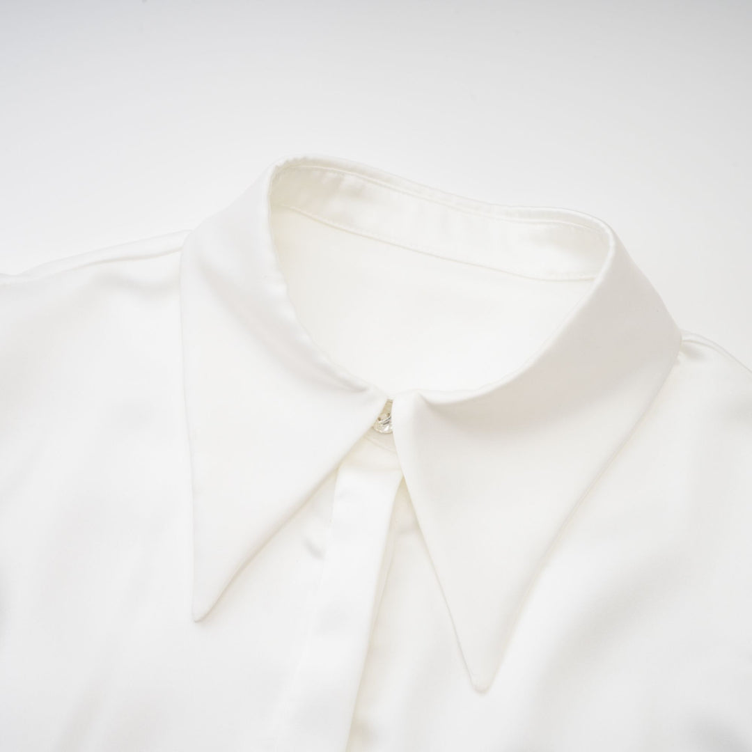 Levoire | Blanc Blouse À Encolure Froncée