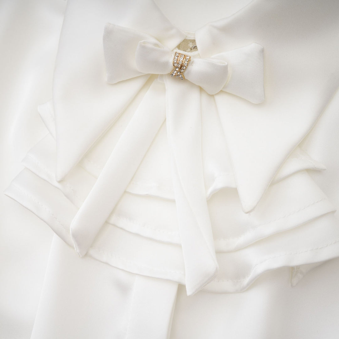 Levoire | Blanc Blouse À Encolure Froncée