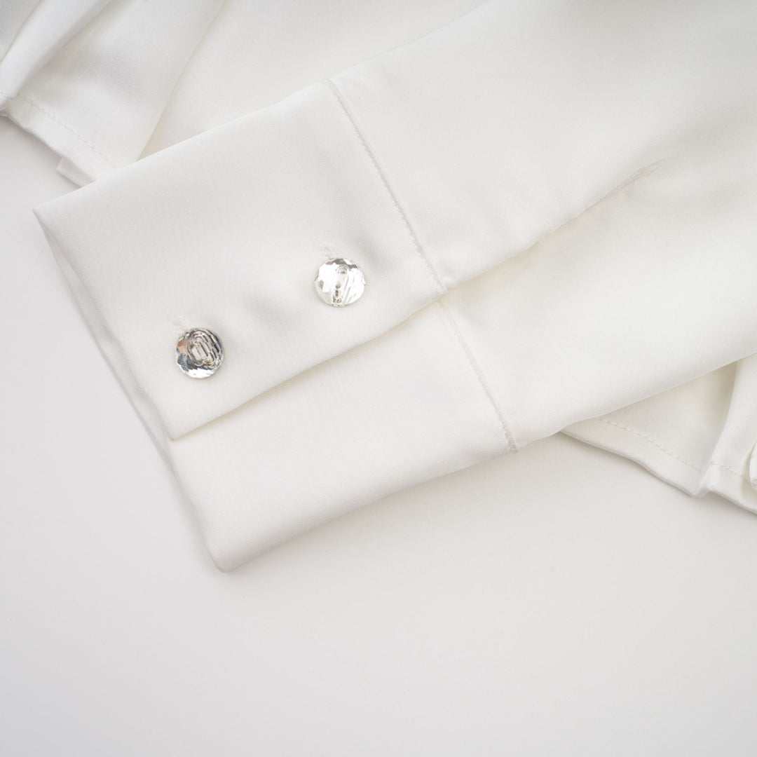 Levoire | Blanc Blouse À Encolure Froncée