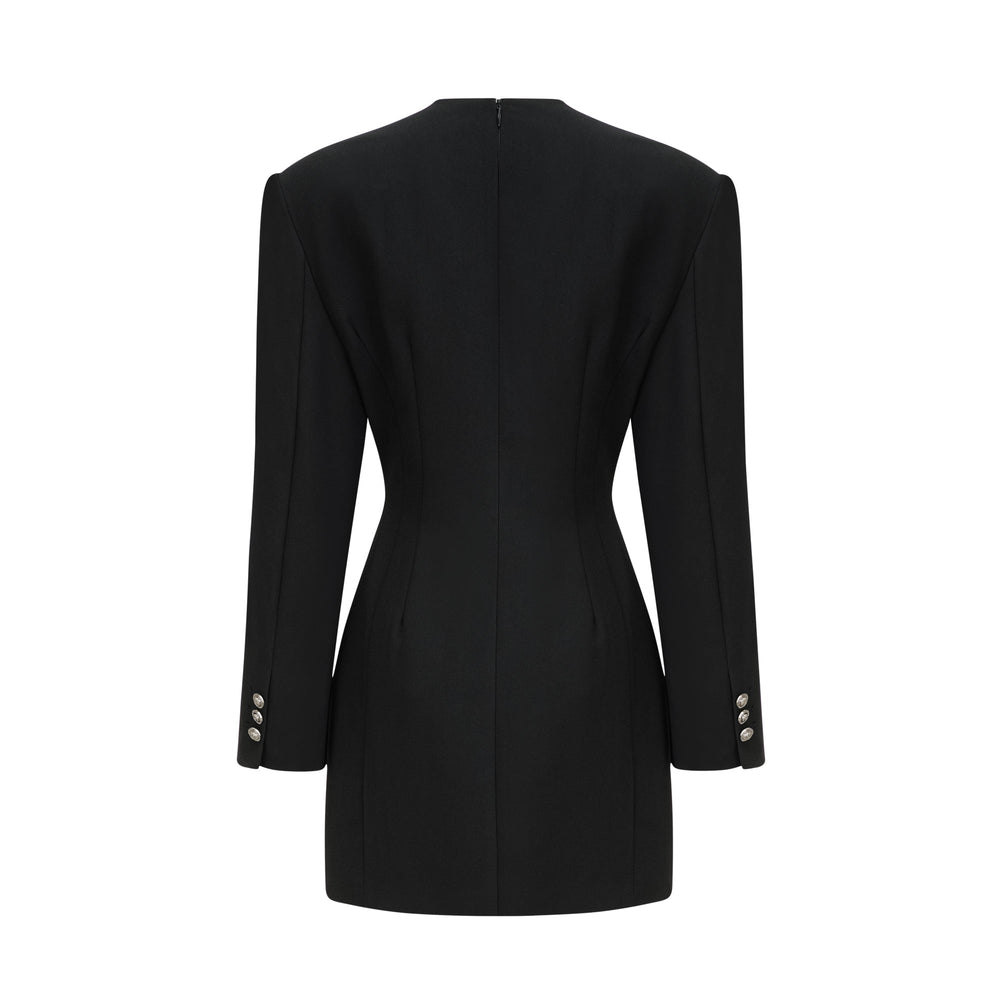 Levoire | Noir Silhouette De Sablier Épaulettes Mini Robe
