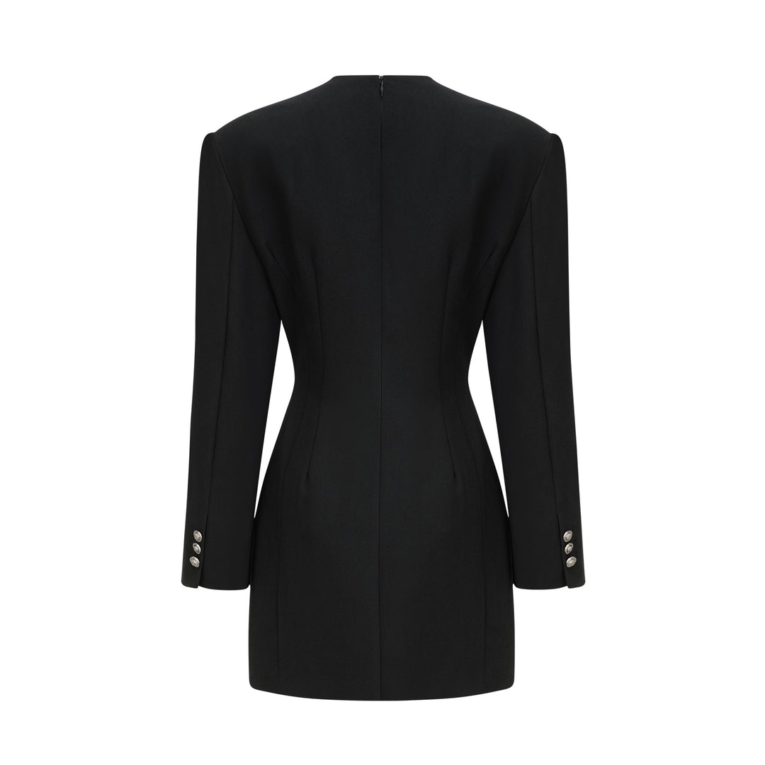 Levoire | Noir Silhouette De Sablier Épaulettes Mini Robe