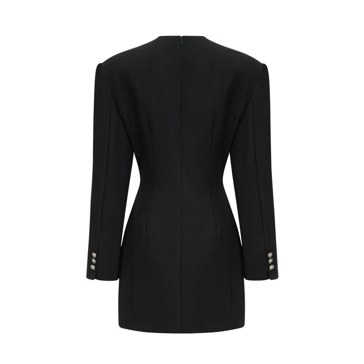 Levoire | Noir Silhouette De Sablier Épaulettes Mini Robe