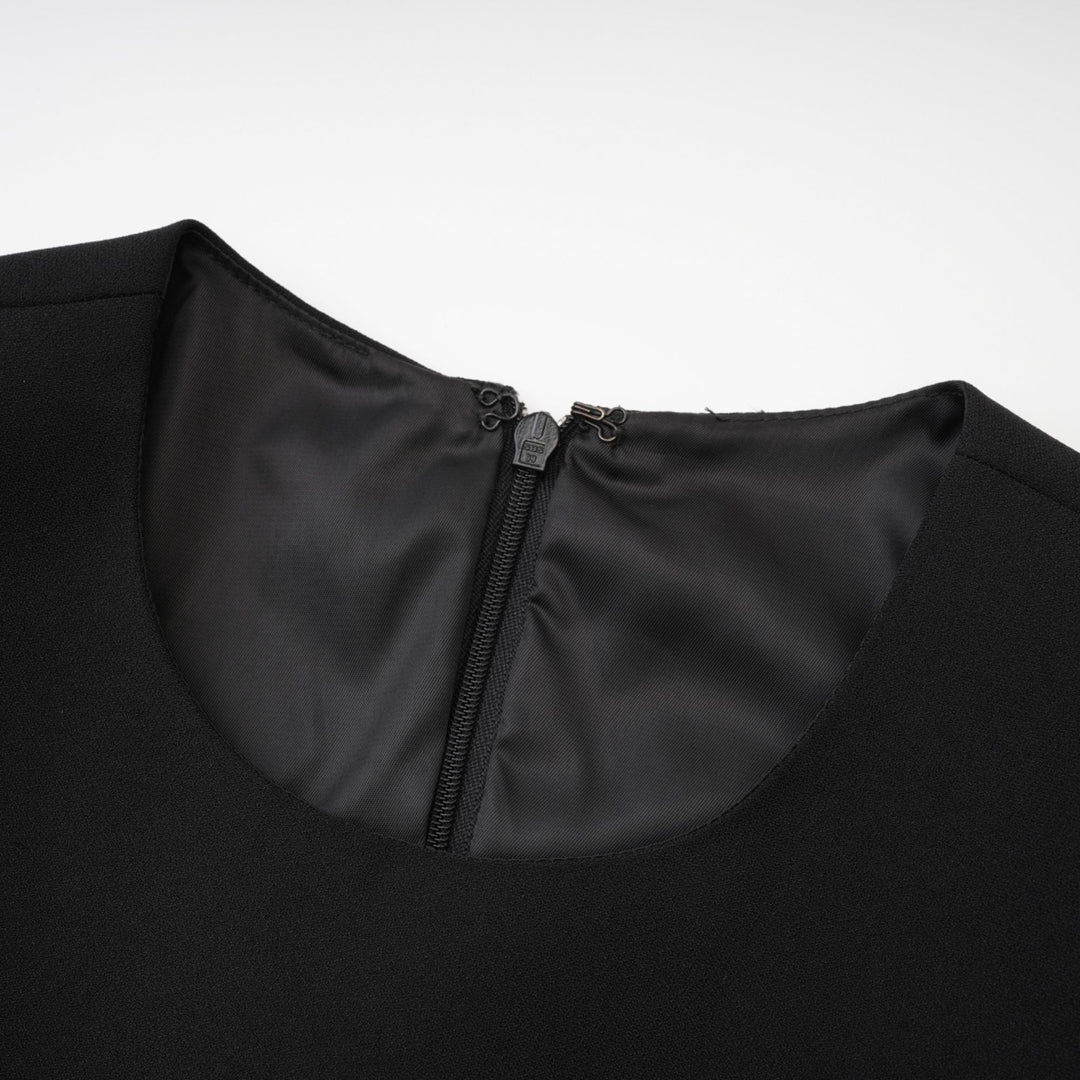 Levoire | Noir Silhouette De Sablier Épaulettes Mini Robe