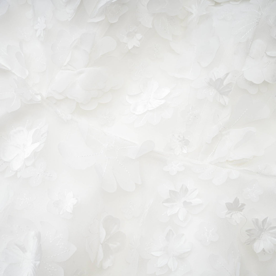 Levoire | Robe Mini Faux Fleurs Blanche
