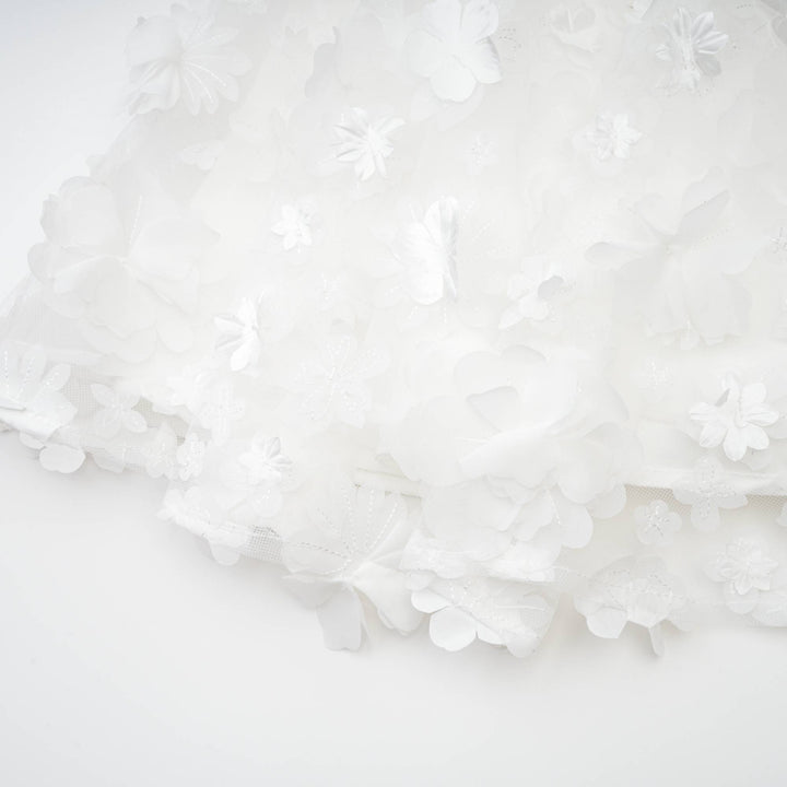 Levoire | Robe Mini Faux Fleurs Blanche