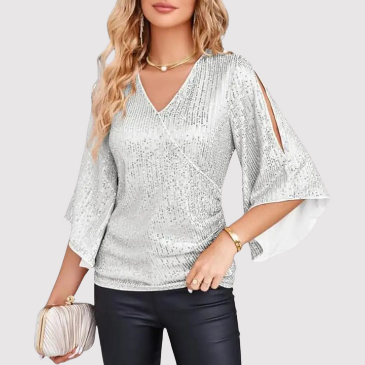 Levoire | Top À Paillettes Pour Femmes Susanne Argent